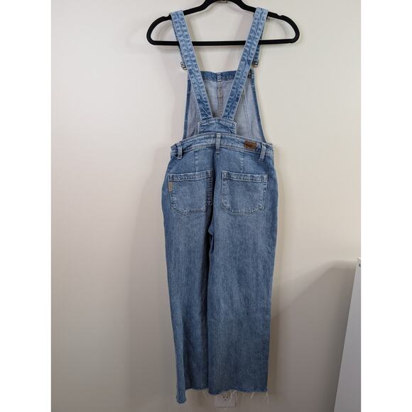 Anthropologie PAIGE Nellie Denim Raw Hem Overalls in Clarkson Wash Size 24 - Picture 7 of 15